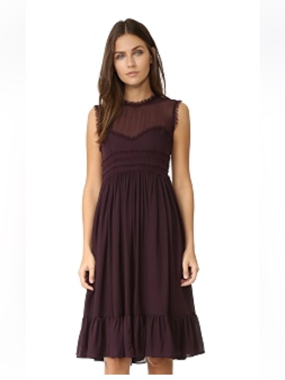 Cynthia Rowley Raw Edge Ruffle Dress